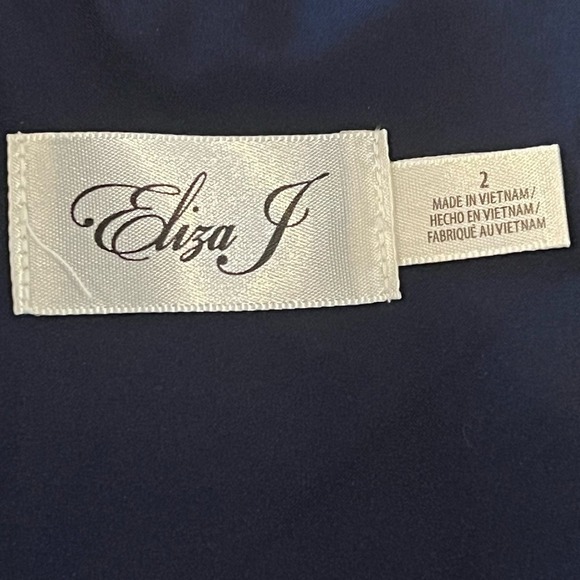 ELIZA J PLEATED 3/4 SLEEVE SHEATH DRESS IN NAVY NWT WOMEN'S‎ SIZE 2 - Picture 12 of 16